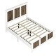 preview thumbnail 4 of 8, Farmhouse Platform Queen Size Bed, Modern Wooden Bed with Wooden Strip Decoration, Plywood Slats Support, White