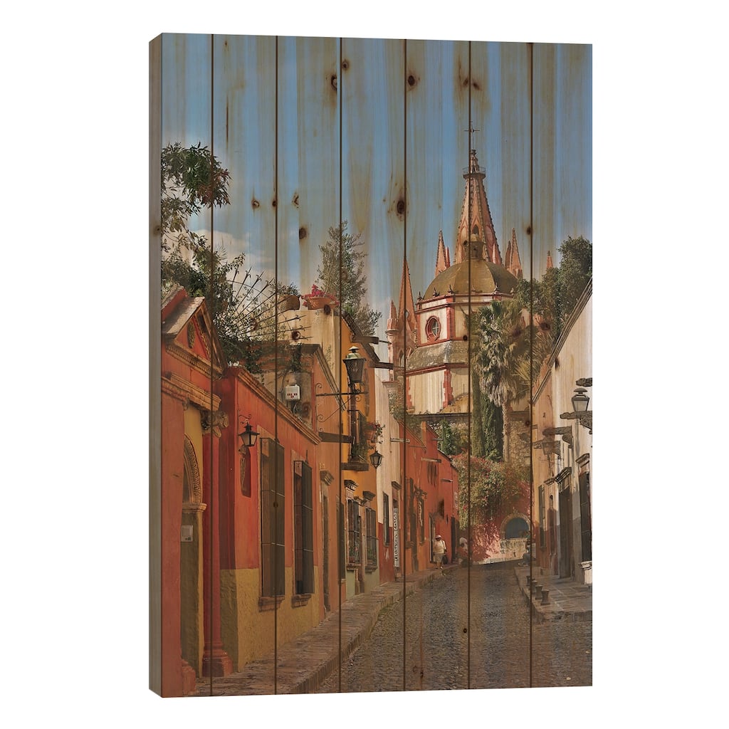 San Miguel De Allende, Mexico. Ornate Parroquia de San Miguel Archangel. Print On Wood by Darrell Gulin - Multi-Color