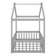 preview thumbnail 6 of 24, Twin Size Wood Bed House Bed, Frame with Fence, Playhouse Design