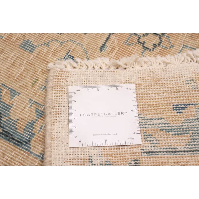 ECARPETGALLERY Hand-knotted Antalya Vintage Khaki Wool Rug - 9'3 x 12'3
