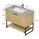 preview thumbnail 5 of 3, 36" Freestanding Bathroom Vanity with Undermount Ceramic Sink Sintered Stone Top Drawer and Open Shelf