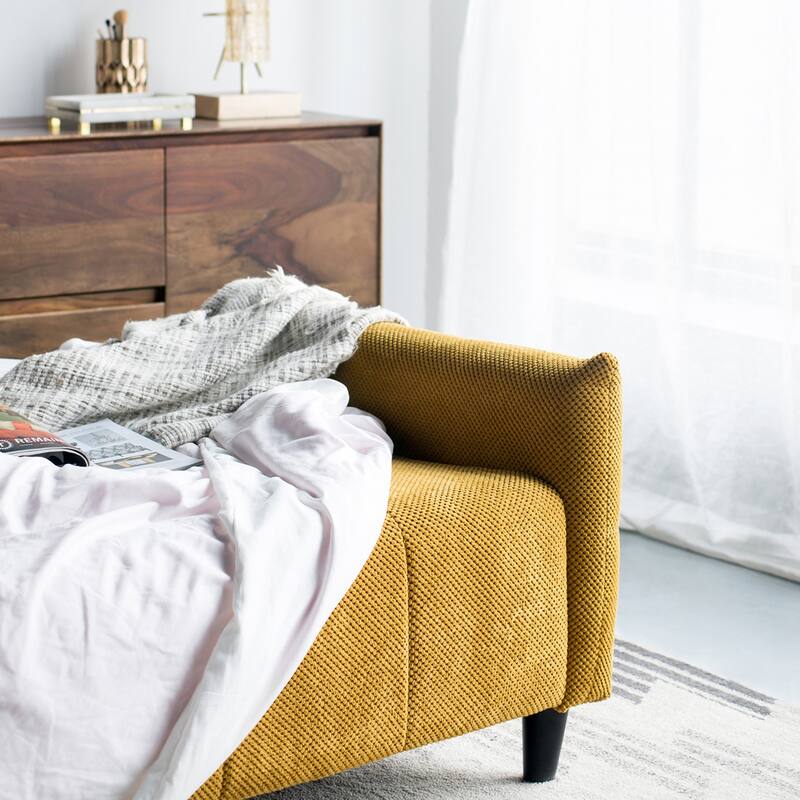 A&B Home 79-inch Mustard Large Biscuit Tufted Sofa Bed