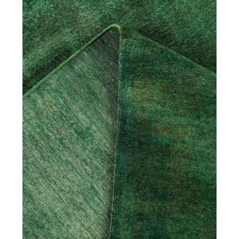 Overdyed One-of-a-Kind Hand-Knotted Area Rug - Green - 6' 1" x 9' 5"