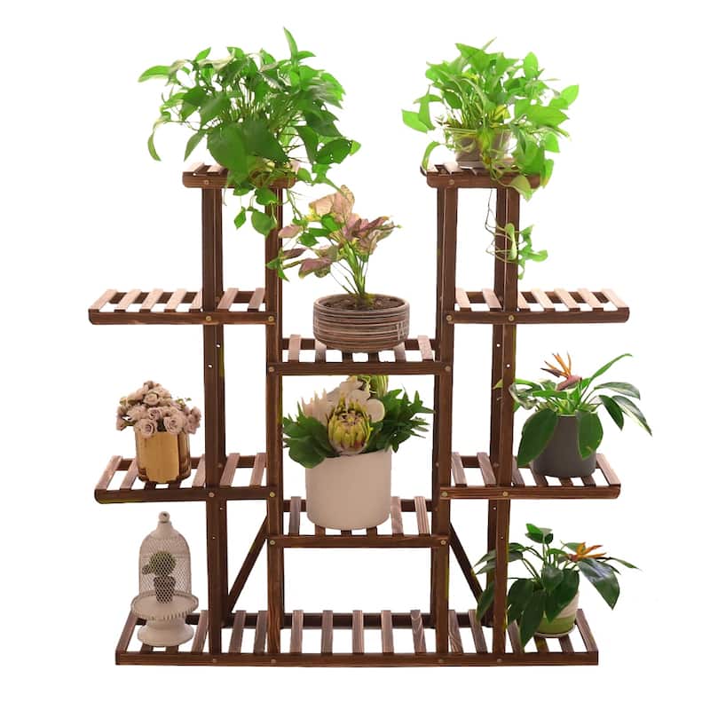 Tiered Large Plant Stands Wood Garden Plant Shelf Flower Pot Stand Shelves