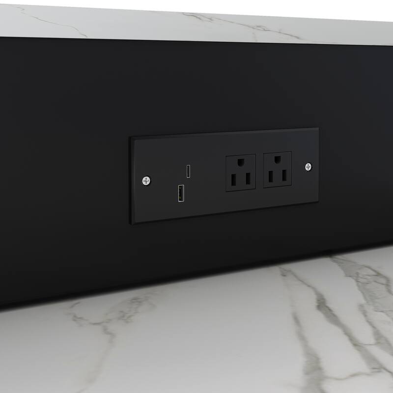 Kitchen Island with Expandable Dining Table, Mobile Kitchen Storage Cart on Locking Wheels, Kitchen Prep Table with Power Outlet