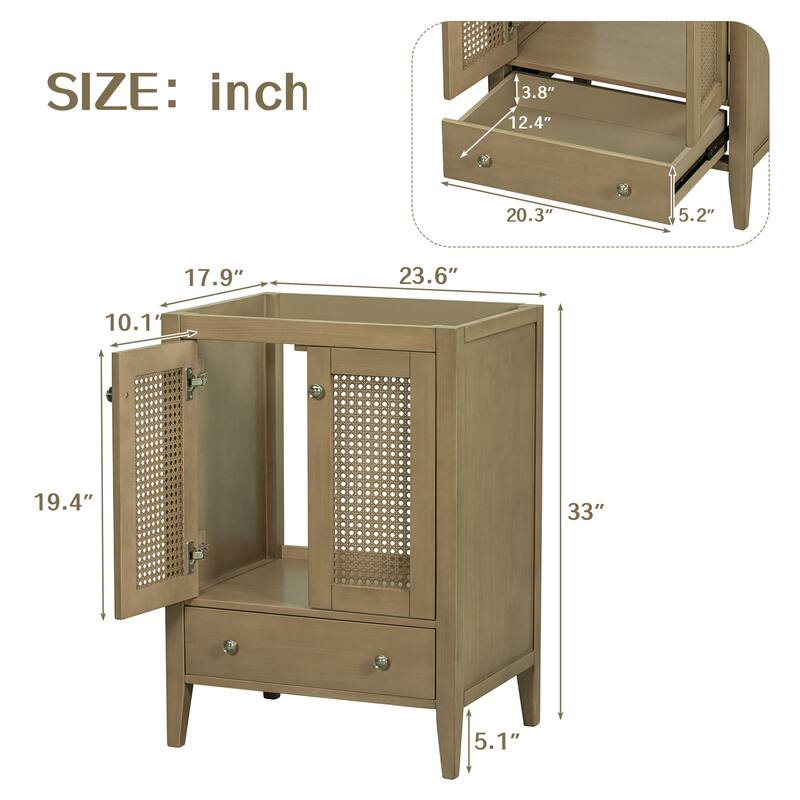 Bathroom Vanity without Sink Base Only Cabinet with Doors and Drawer