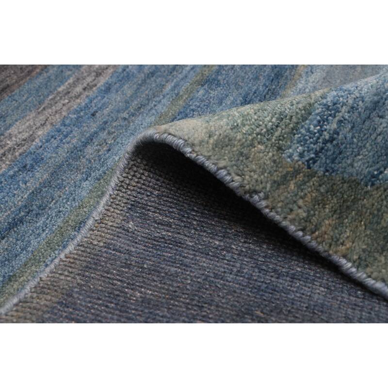 ECARPETGALLERY Hand-knotted Pak Finest Gabbeh Blue Wool Rug - 4'5 x 6'3