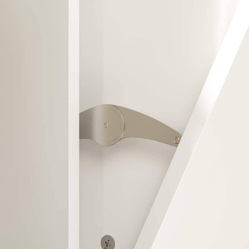 Sleek White Laundry Bathroom Cabinet with Unique Rotating Drawers