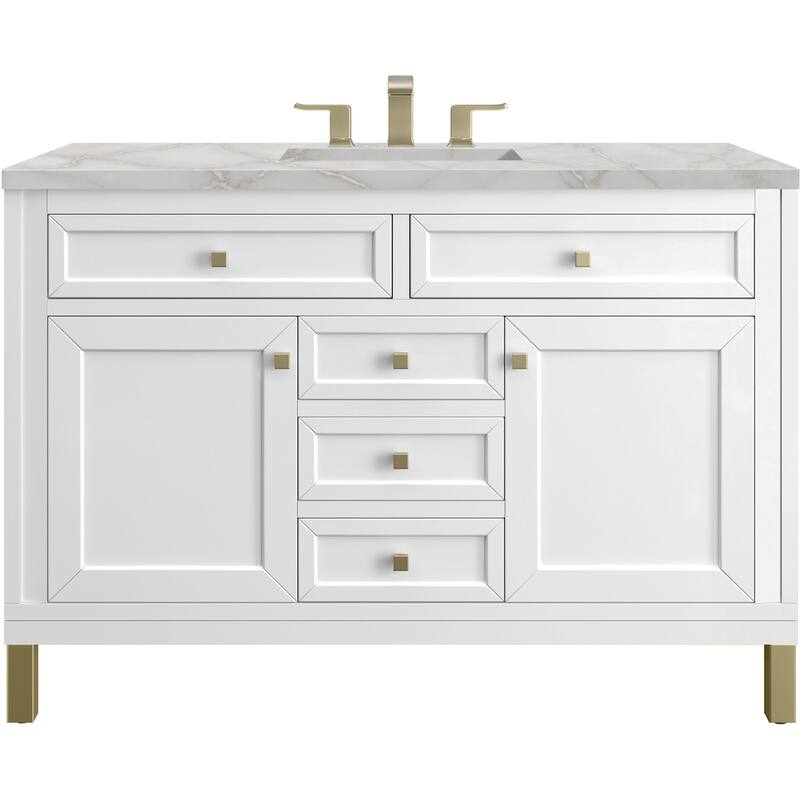 James Martin Vanities 503-V48-FVSL Chicago 48" Free Standing Single - Glossy White