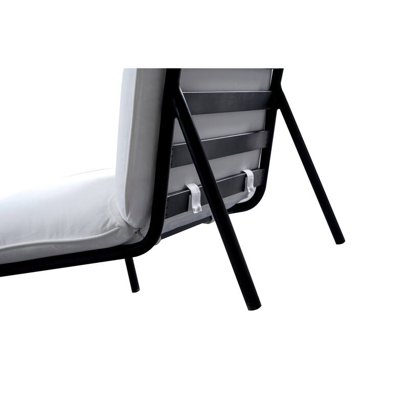 NADAAL STUDIOS Varyn Outdoor Accent Chair, Stainless Steel Frame and Olefin Upholstery, Speckled Charcoal