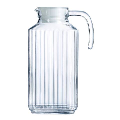 Luminarc Quadro 57.5 Ounce Glass Jug/Pitcher with White Lid