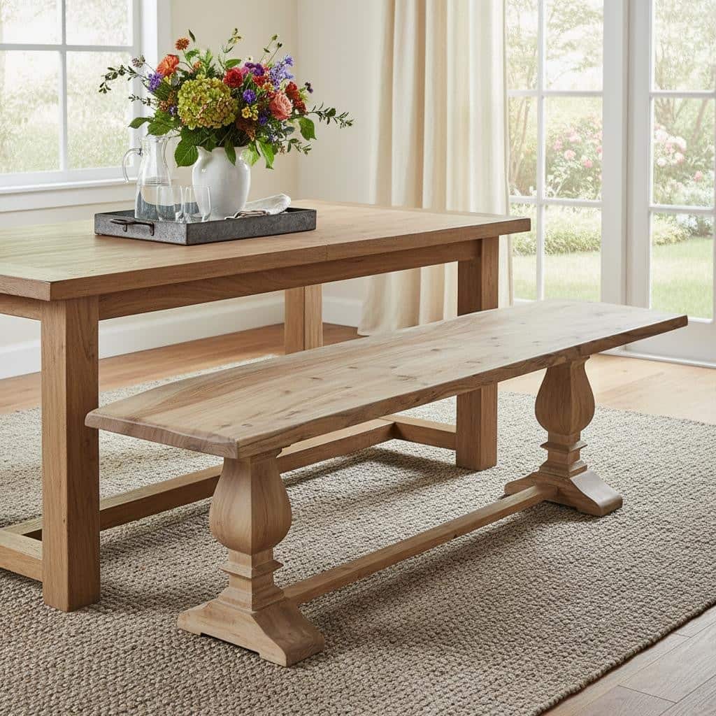 HomeRoots 72" Natural Solid Wood Distressed Dining Bench - 72.00 in. x 18.00 in. x 16.00 in.