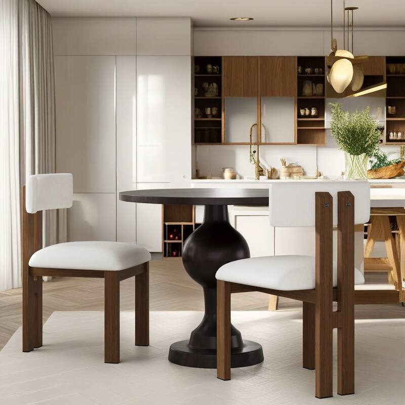 Modern Set of 2 Dining Chairs with Foam-Padded Backrest Seat, Metal Legs for Dining Room Living Room and Café