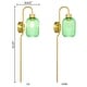 preview thumbnail 11 of 11, Adrienne River of Goods Green Glass and Metal Retro Wall Sconce - 5.375" x 8.625" x 32.25"