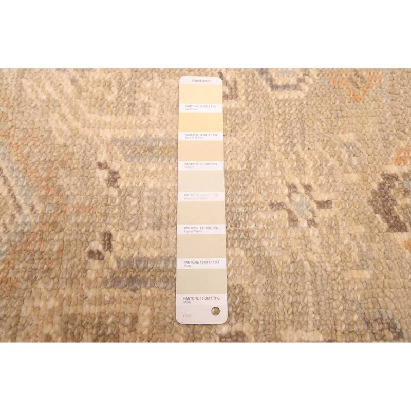 ECARPETGALLERY Hand-knotted Kavya Oushak Light Khaki Wool Rug - 7'11 x 9'8