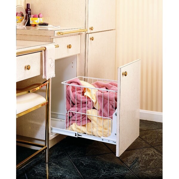 Rev-A-Shelf HRV-1215S HRV Series 11.875 x 18 x 14.75" Wire Hamper - White