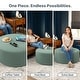 preview thumbnail 5 of 6, Jaxx Candler Round Couch Ottoman Large Coffee Table & Foot Rest, 44-Inch