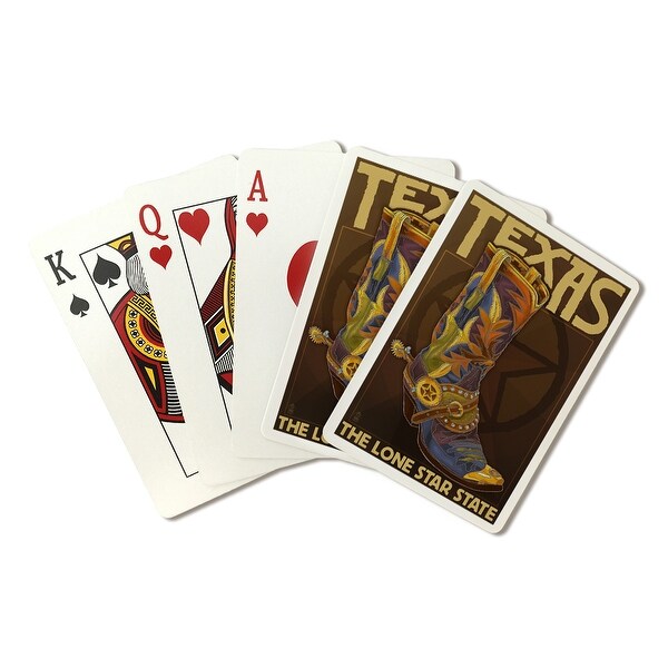 TX - Boot & Star - LP Artwork (Poker Playing Cards Deck)
