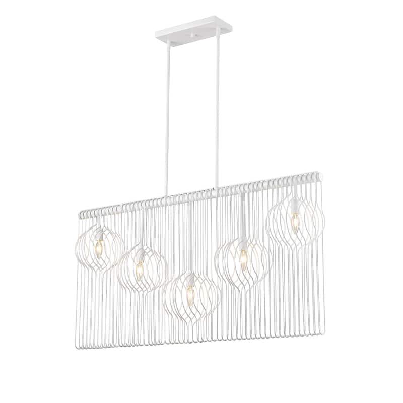 Contour 5 Light White Linear Chandelier