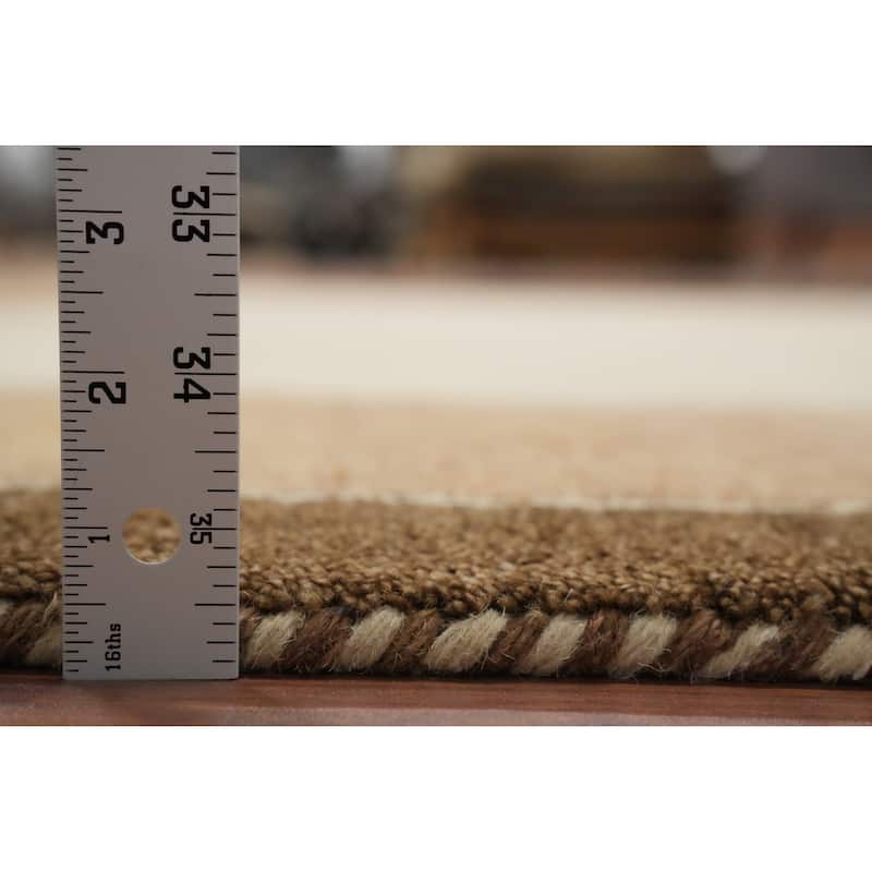 Hand Knotted Oriental 100% Wool Carpet Modern Solid Beige & Ivories Gabbeh Area Rug - 10' 4'' X 8' 2''