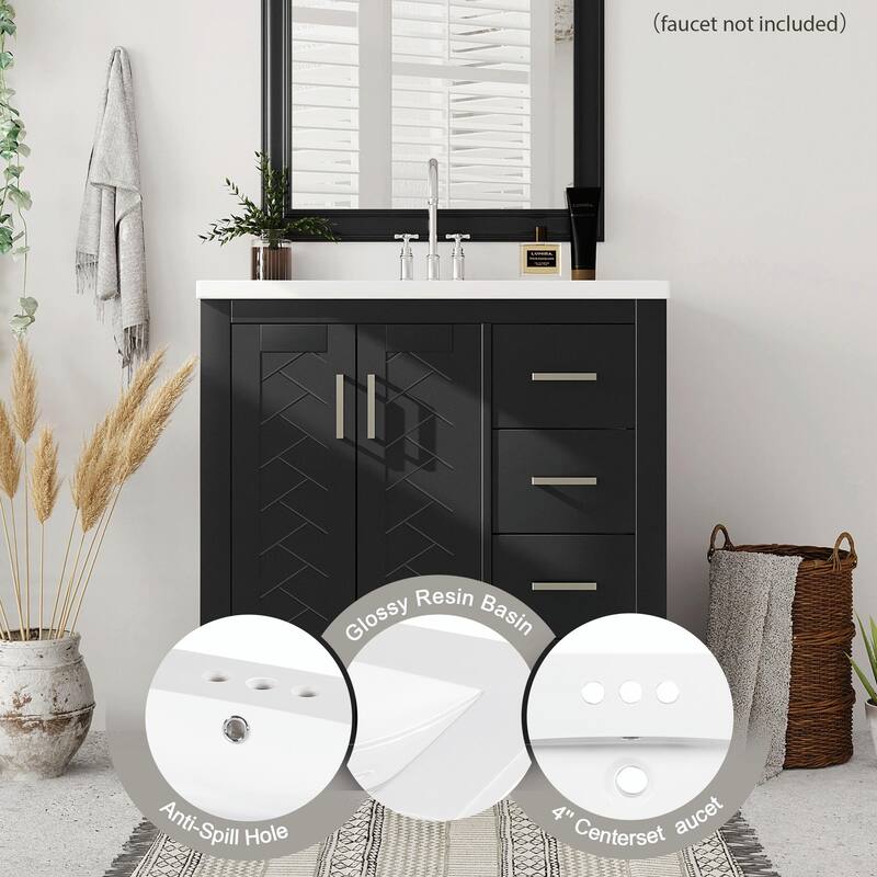 30'' Bathroom Vanity with Resin Sink