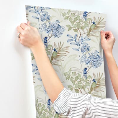 Salinas, Handpainted Songbird 27 In X 27 Ft = 60.8 Sq Ft Wallpaper