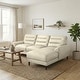 preview thumbnail 3 of 6, Chandler Genuine Leather Sectional Sofa with Padded Arms