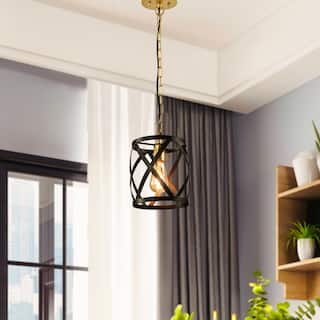 Maxax 1 - Light Single Cylinder Pendant With Wrought Iron