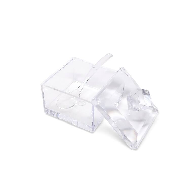 3 Bowl Acrylic Serving Dish on Tray with Covers and Spoons