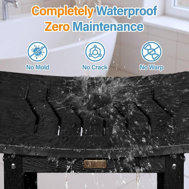 HIPS Shower Bench, 2 Tier Bathroom Chair Seat with Non-Slip Feet