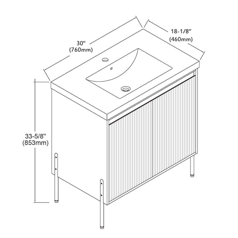 Ripple 30" Single Bathroom Vanity Kit (Assembly Required)