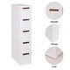 preview thumbnail 18 of 16, Javlergo White Stripe Narrow Storage Cabinet 3/4/5-Layer Rolling Bathroom Organizer with Drawers Wheels for Bathroom Living Room