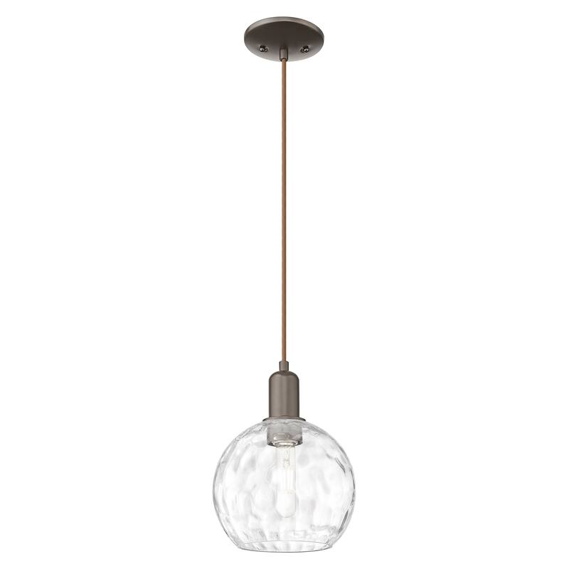 Innovations Lighting Endless Possibilities Arcadia - Athens Water Glass - 1 Light 8" Cord Hung Mini Pendant - Oil Rubbed Bronze