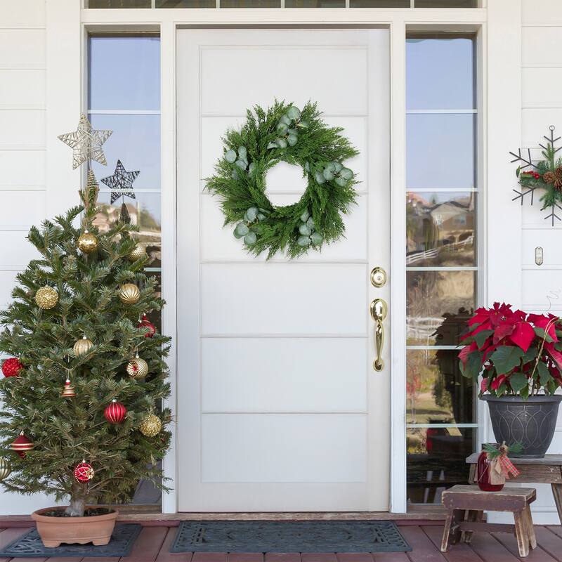 Mixed Pine Eucalyptus Artificial Christmas Wreath 24" Unlit