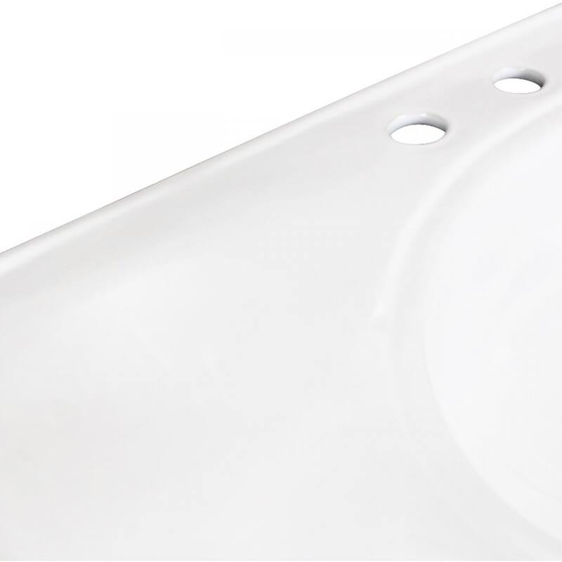 Belle White Porcelain Console Sink with Spindle Legs, Overflow and 8" Widespread Chrome Faucet