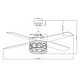 52-inch Industrial 3-Light Matte Black LED Ceiling Fan with Remote - On ...