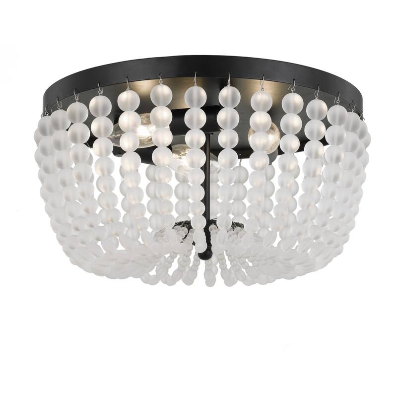 Crystorama Lighting Group Rylee 3 Light 13" Wide Flush Mount Ceiling - Matte Black