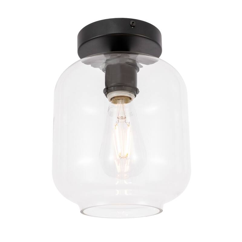 Collins 1-light Glass Cylinder Shade Flush Mount Fixture