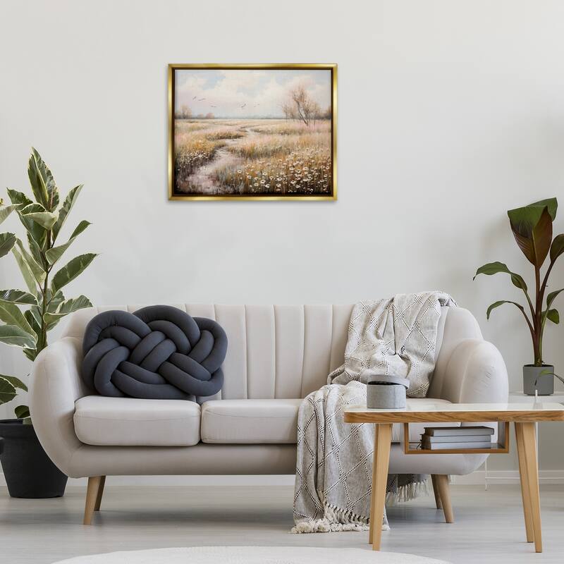 Stupell Wildflowers by Rural Path Framed Floater Canvas Wall Art Design By Arlington Prints