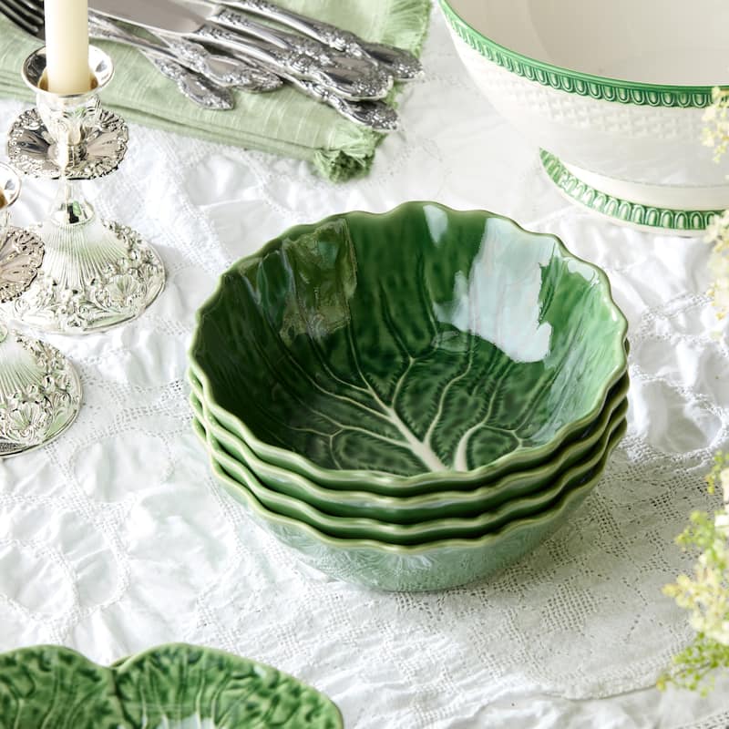 Certified International Le Jardin Set of 4 Cabbage 3-D Soup Bowl 8.5" x 2.75" - 8.5"W x 8.5"D x 2.75"H