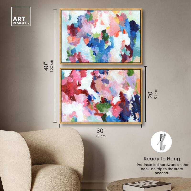 Bold Color Swirlz Canvas Set of 2 by Art Remedy