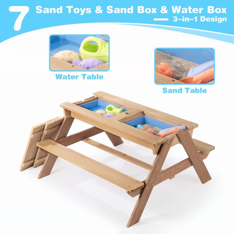 Kids Outdoor Picnic Table With Umbrella hole