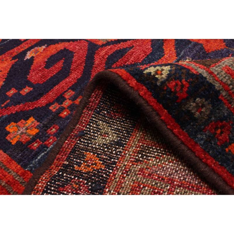 ECARPETGALLERY Hand-knotted Melis Vintage Dark Navy, Red Wool Rug - 4'9 x 8'1