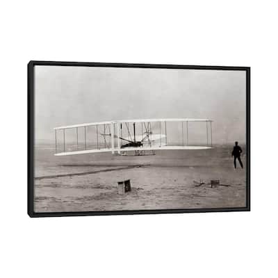 iCanvas "1903 Wright Brothers' Plane Taking Off At Kitty Hawk North Carolina USA" by Vintage Images Framed Canvas Print