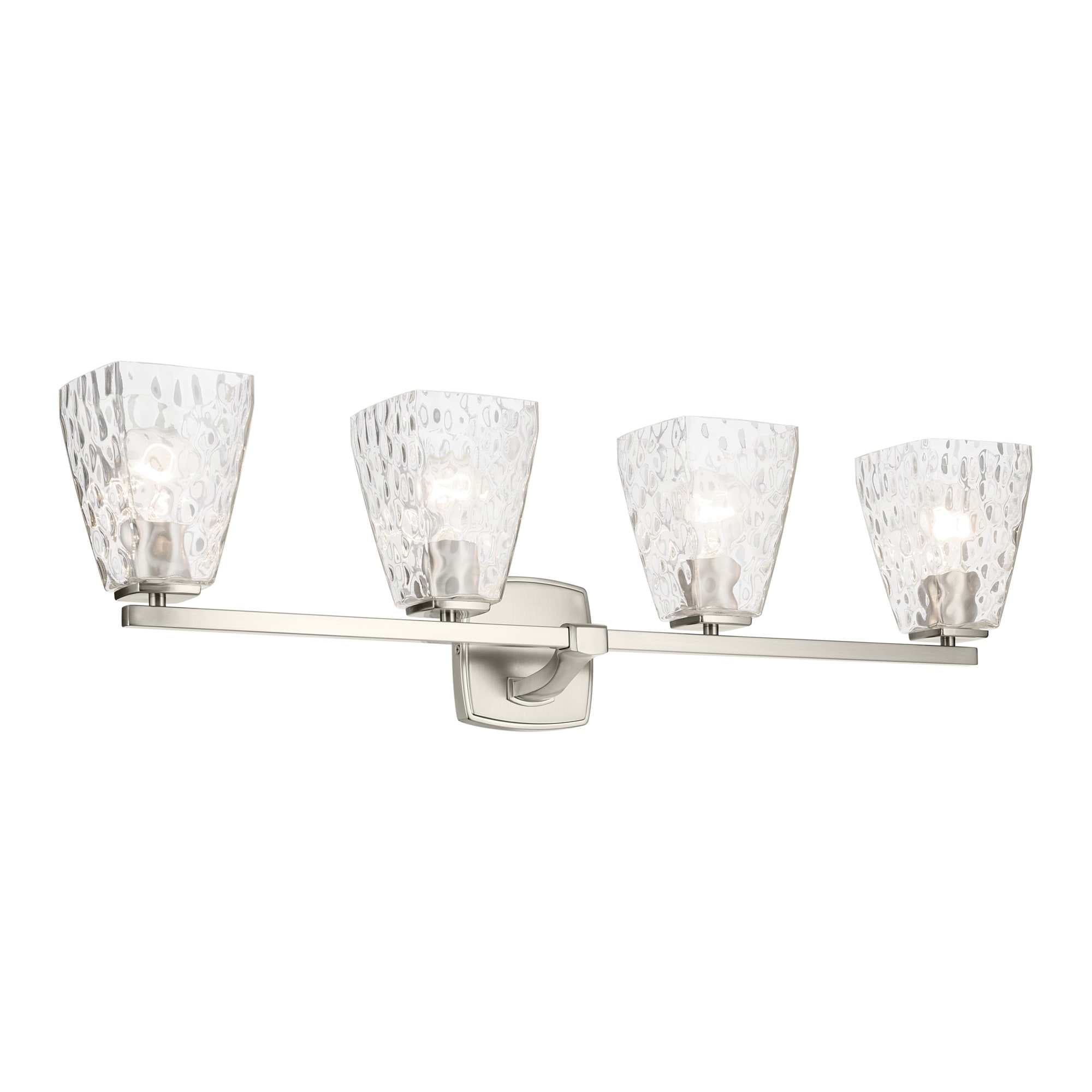 Kichler Lighting Marant 33.25" 4-Light Vanity Light with Clear Water Glass in Brushed Nickel - Brushed Nickel