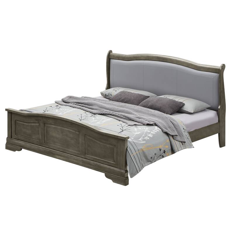 Louis Philippe Upholstered Queen Panel Bed