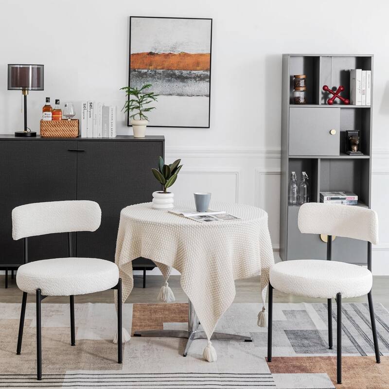 XINMICS Dining Chairs Set of 2/4/6, Mid Century Modern Upholstered Boucle Kitchen Dining Room Chairs