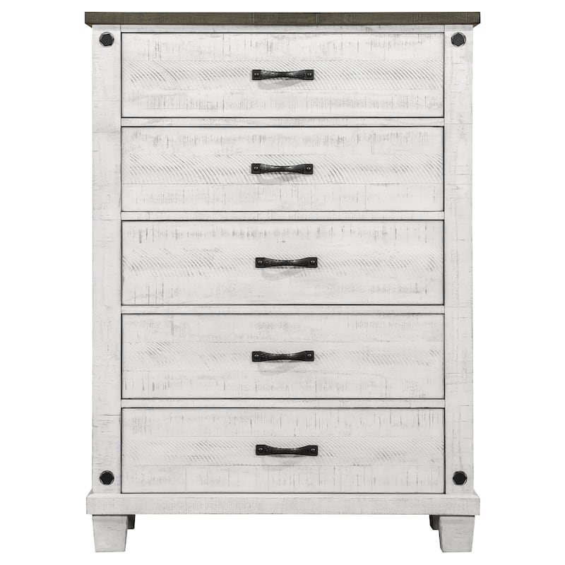 Lilith 5-drawer Bedroom Chest Distressed White