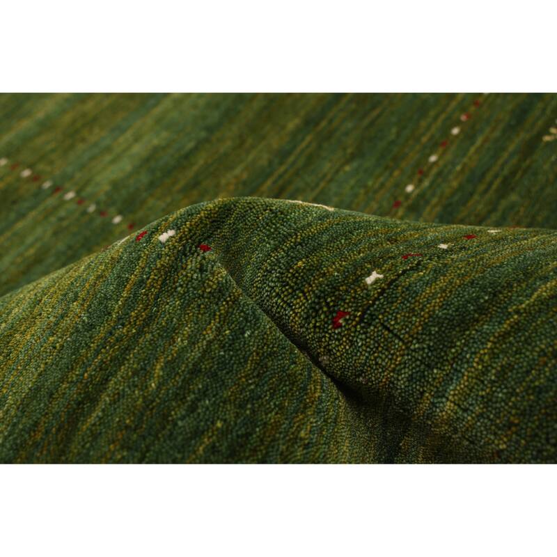 ECARPETGALLERY Hand Loomed Kashkuli Gabbeh Green Wool Rug - 5'0 x 7'11