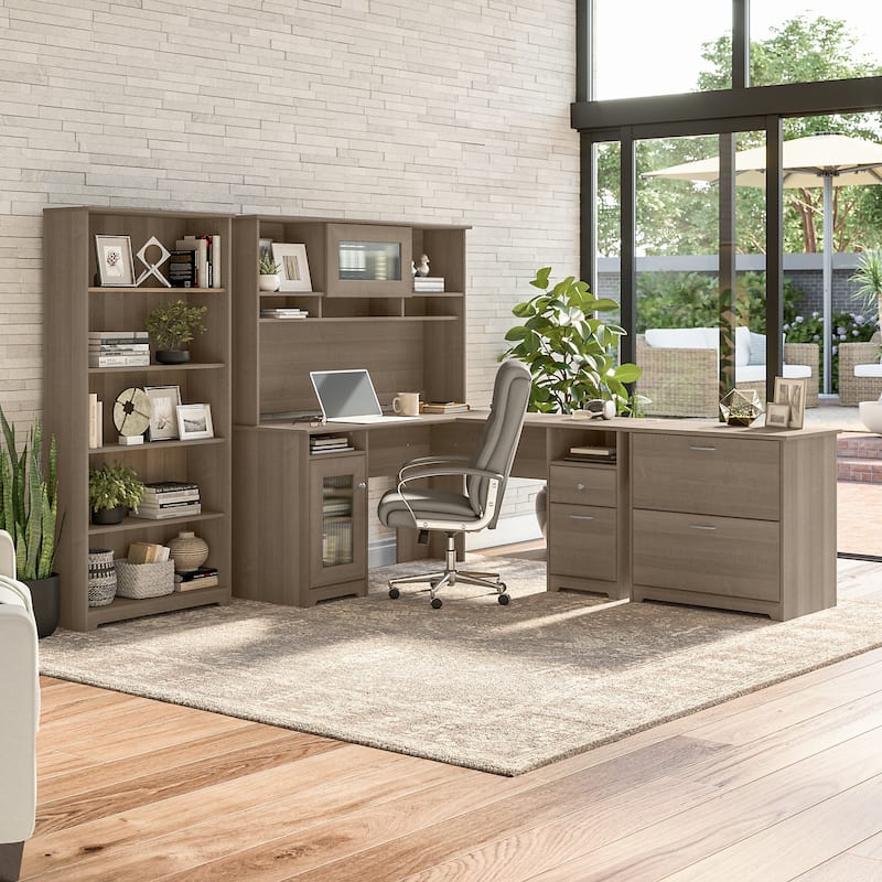 Bush Furniture Cabot Tall 5 Shelf Bookcase with Adjustable Shelves